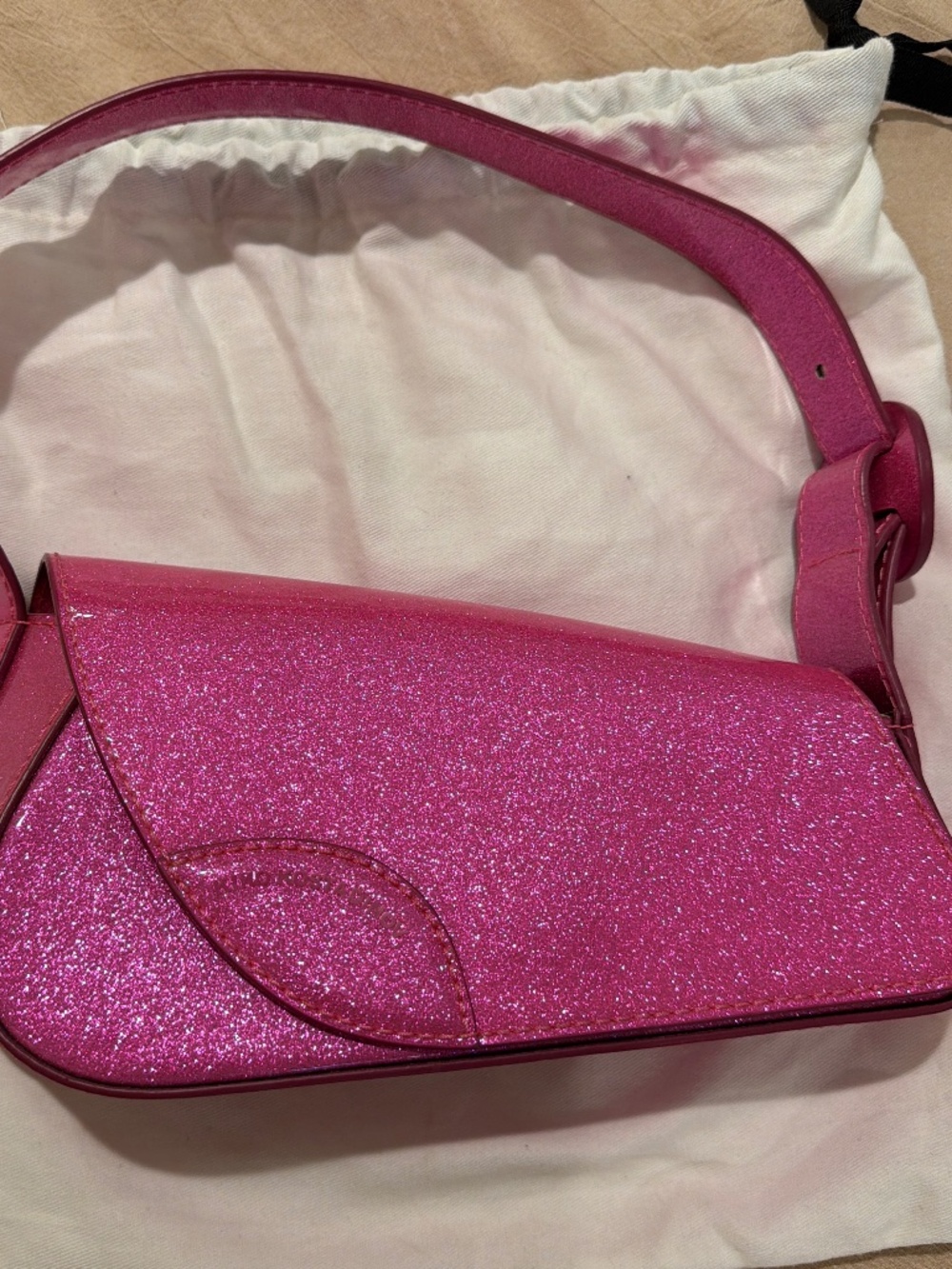 Kiko Kostadinov Glitter Pink Trivia Shoulder Bag - DSM Exclusive
